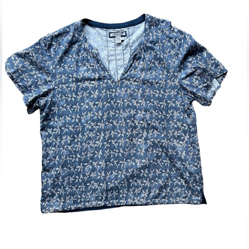 Carbon 2 cobalt, women’s Baile floral T-shirt, size large